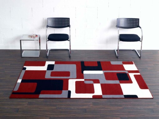 Modern vloerkleed Retro - rood