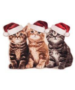 Deurmat Kerst Katten Wasbaar 30°C Speciale Vorm - overzicht schuin