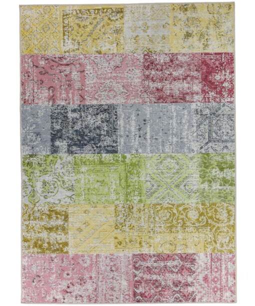 Patchwork Vloerkleed Cento - Pink Rainbow - overzicht boven