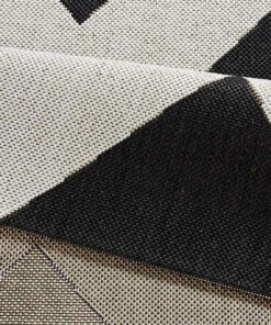 Loper binnen & buiten zigzag Unique - zwart - close up