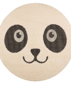 Kinderkamer vloerkleed Panda Pete - crème/zwart - overzicht boven