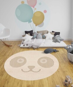 Kinderkamer vloerkleed Panda Pete - crème/beige - sfeer