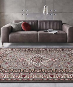 Perzisch tapijt Parun Täbriz - grijs/rood - sfeer