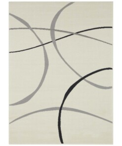 Vloerkleed retro Abstract Circles - crème - overzicht boven