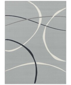 Vloerkleed retro Abstract Circles - lichtgrijs - overzicht boven