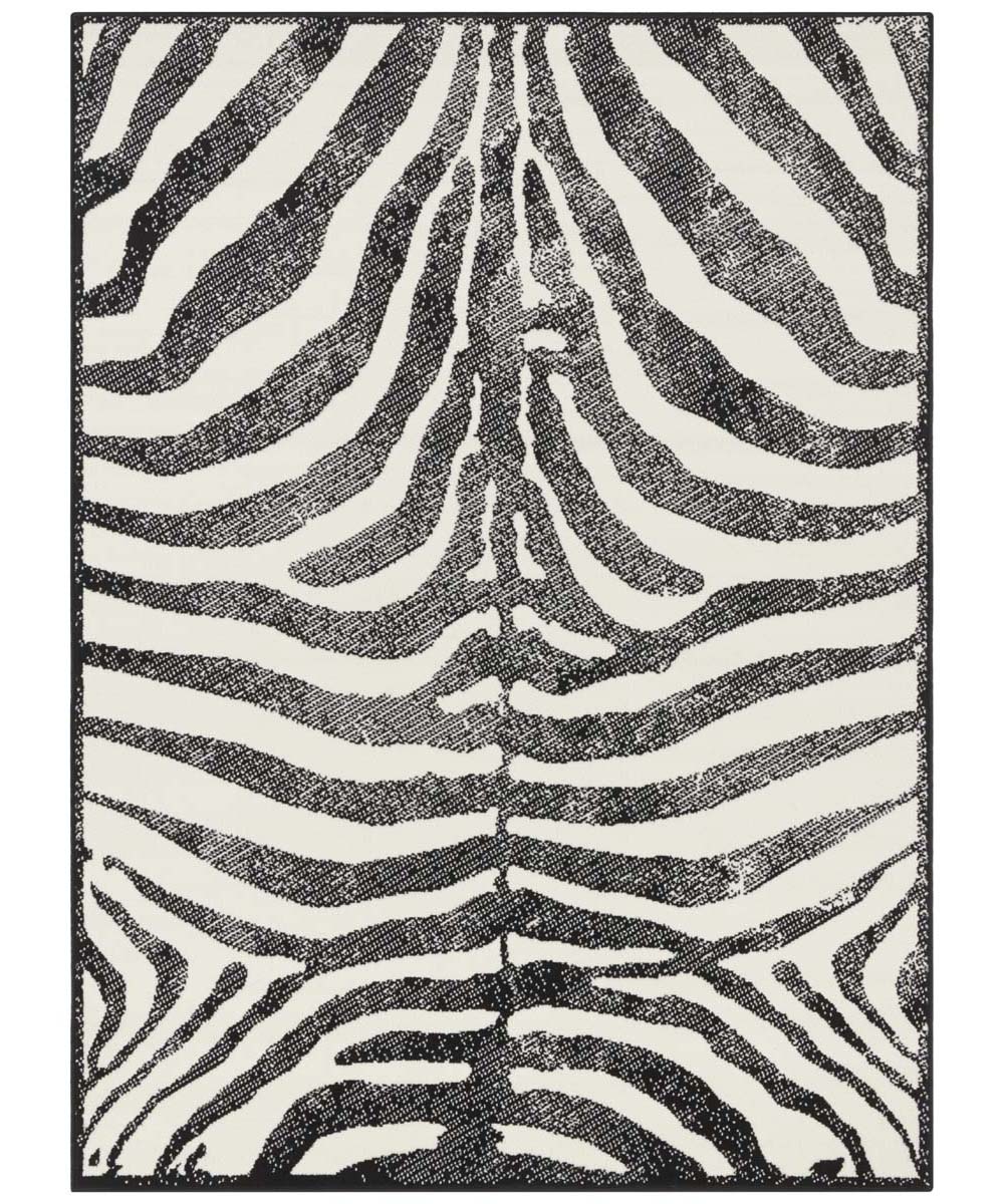 Clam wassen tetraëder Vloerkleed zebra - zwart/wit | Tapeso
