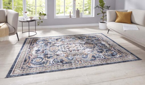 Oosters vloerkleed baroque imperior - blauw/beige - sfeer