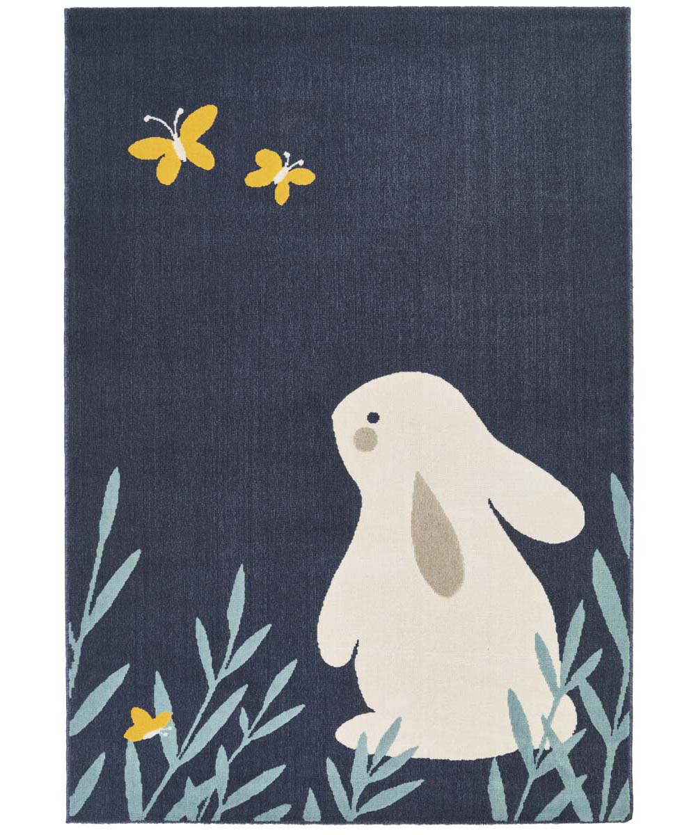 George Eliot Ideaal Clam Kinderkamer vloerkleed Bunny Lottie - donkerblauw | Tapeso
