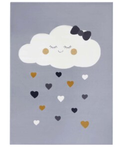 Kindervloerkleed wolken Happy - grijs - overzicht boven