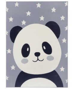 Kindervloerkleed panda Smile - grijs - overzicht boven
