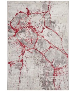 Modern vloerkleed Dayron - zilver/rood - overzicht boven
