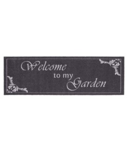 Loper "Welcome to my Garden" - grijs - overzicht boven