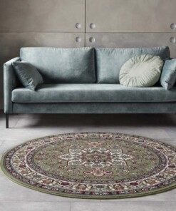Perzisch tapijt rond Parun Täbriz - groen - sfeer