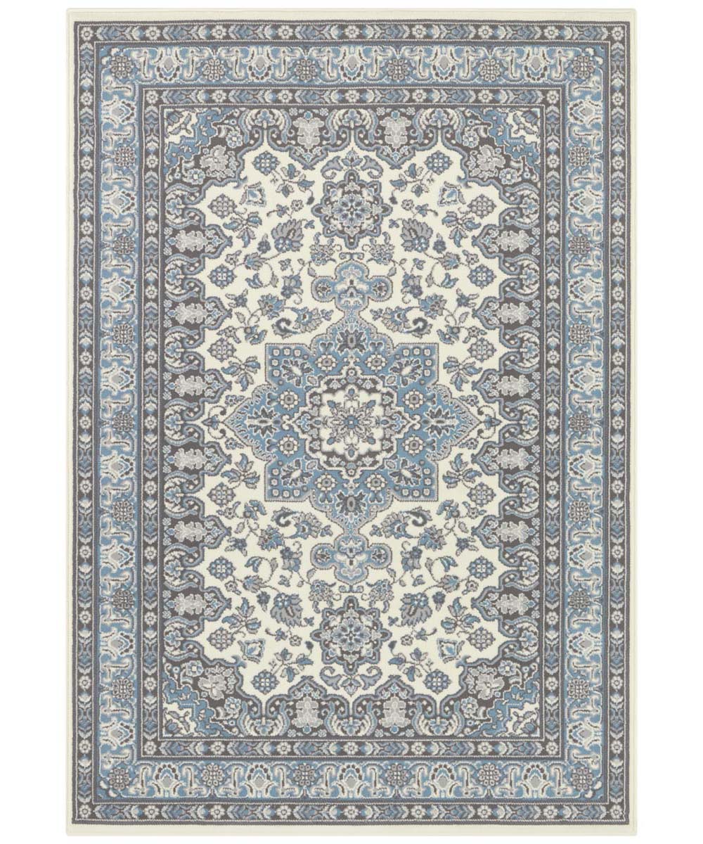 Larry Belmont vragenlijst Kanon Perzisch tapijt Parun Täbriz - creme/blauw | Tapeso