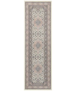 Perzische loper Parun Täbriz - crème/roze - overzicht boven