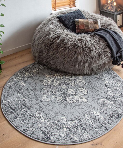 Rond vintage Vloerkleed Antiq - Joy de Vivre - grijs - sfeer