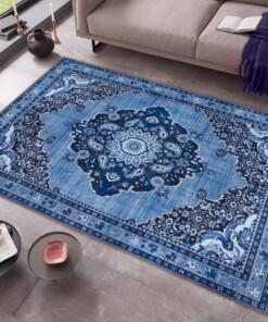 Design vloerkleed Hamadan Siah Elle Decoration - blauw/grijs - sfeer