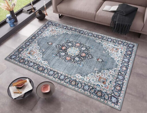 Perzisch tapijt Rana - grijs/meerkleurig - sfeer
