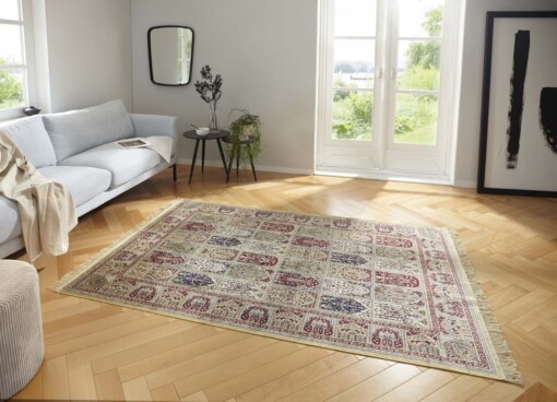 Perzisch tapijt Moud Barash - beige/multi - sfeer
