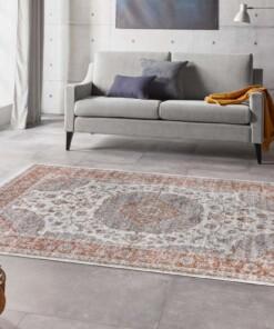 Perzisch tapijt velours Tabriz Casim - oranje/grijs - sfeer
