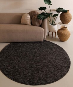 Rond vloerkleed Lush - antraciet