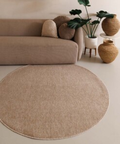 Rond vloerkleed Lush - beige