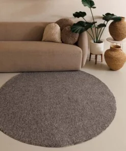 Rond vloerkleed Lush - grijs