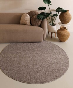 Rond vloerkleed Lush - taupe/lichtgrijs