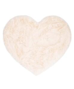 Kindervloerkleed hartje - Fluffy crème - overzicht boven