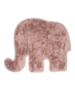 Kindervloerkleed Olifant - Fluffy roze - overzicht boven