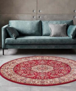 Rond perzisch tapijt - Zahra rood - sfeer