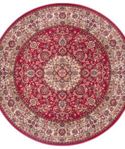 Rond perzisch tapijt - Zahra rood - overzicht boven