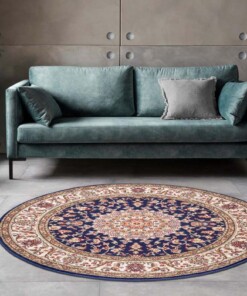 Rond perzisch tapijt - Zuhr marineblauw - sfeer