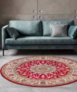 Rond perzisch tapijt - Zuhr rood - sfeer