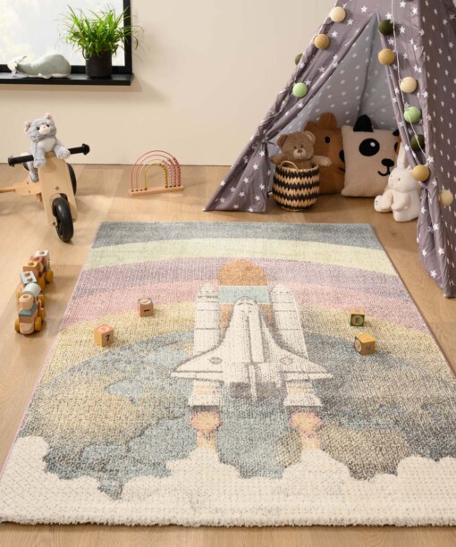 Vloerkleed kinderkamer raket - Dreams multi