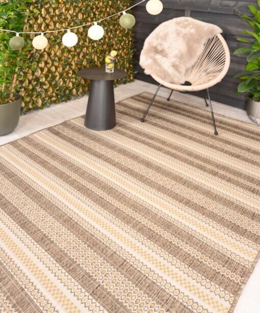 Buitenkleed strepen - Coastal Path beige