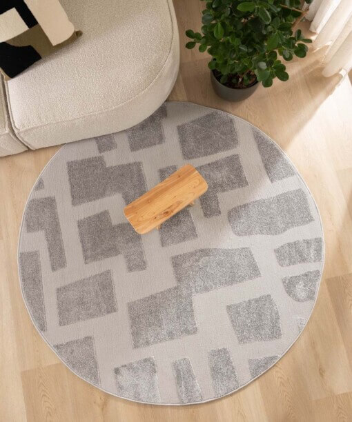 Rond vloerkleed Scandinavisch - Contour Stone grijs