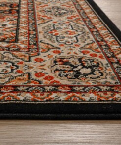 Perzisch tapijt - Mirage Whisper zwart/beige - close up