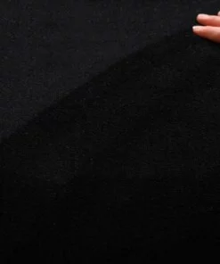 Rond zacht vloerkleed - Plush zwart - close up