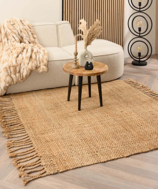 Jute vloerkleed vierkant - Chunky naturel - sfeer