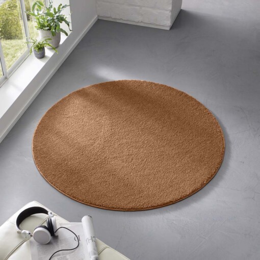 Rond laagpolig vloerkleed - Bliss terracotta - sfeer