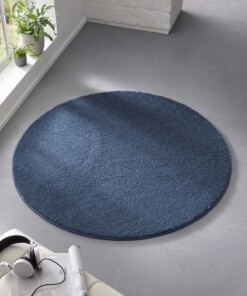 Rond laagpolig vloerkleed - Bliss donkerblauw - sfeer