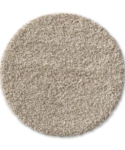 Rond hoogpolig vloerkleed - Shaggy Prime wit/beige - overzicht