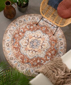 Rond Vintage buitenkleed - Valenca Fino terracotta - sfeer