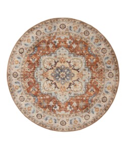 Rond Vintage buitenkleed - Valenca Fino terracotta - overzicht