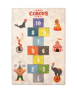 Kindervloerkleed - Joy Hinkelspel circus grijs - overzicht